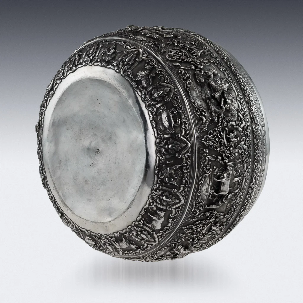 PUSHKIN ANTIQUES 16 - ANTIQUE 19thC EXEPTIONAL BURMESE SOLID SILVER THABEIK BOWL, RANGOON c.1880 - 07.jpg
