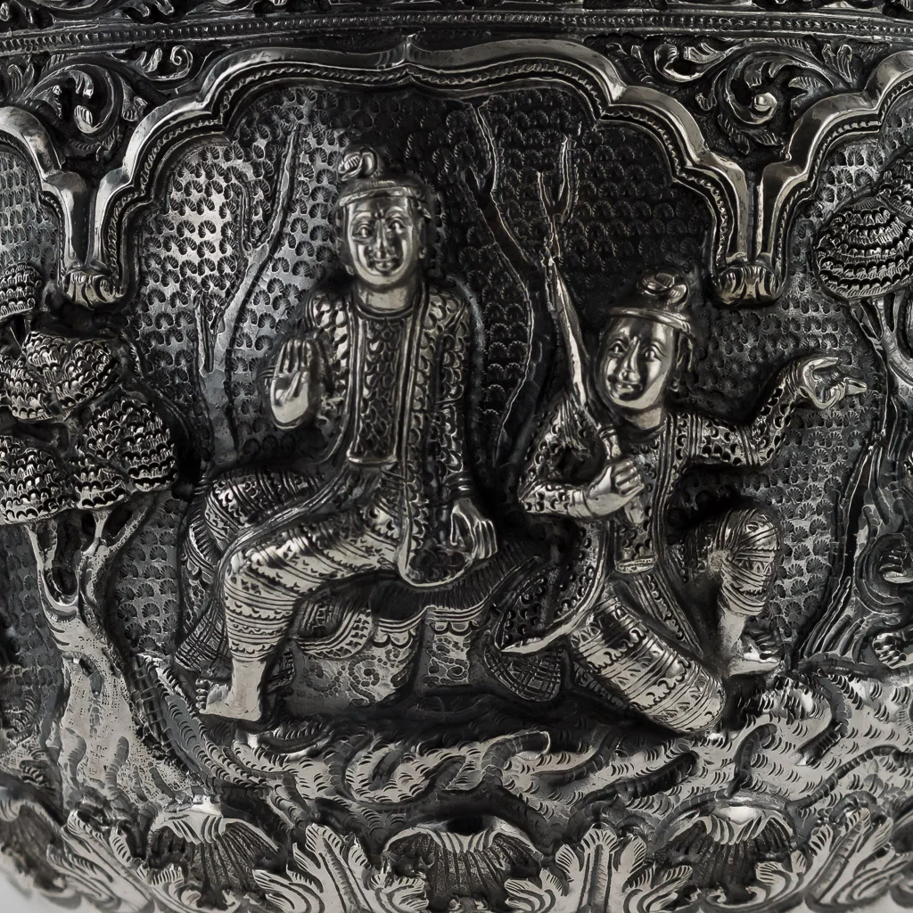 PUSHKIN ANTIQUES 17 - ANTIQUE 19thC EXCEPTIONAL BURMESE SOLID SILVER THABEIK BOWL, RANGOON c.1880 - 14.jpg