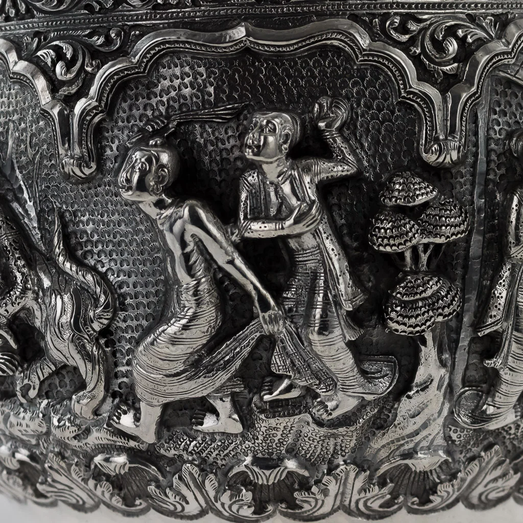 PUSHKIN ANTIQUES 17 - ANTIQUE 19thC EXCEPTIONAL BURMESE SOLID SILVER THABEIK BOWL, RANGOON c.1880 - 16.jpg