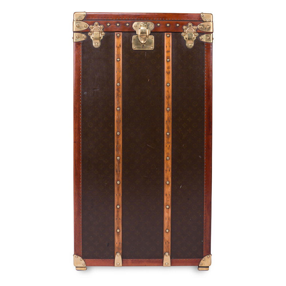 Antique Louis Vuitton Trunk, recently customized with Cocktail Bar & Humidor
