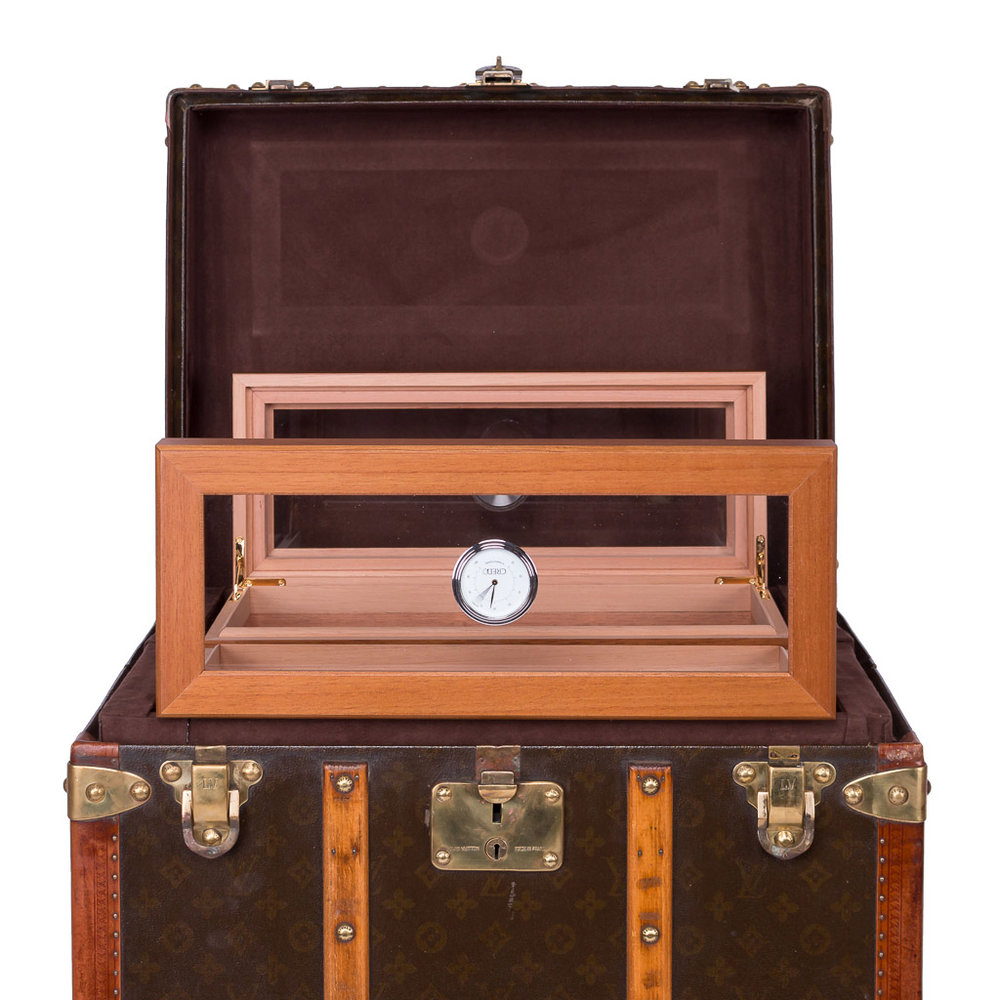 Antique Louis Vuitton Trunk, recently customized with Cocktail Bar and  Humidor