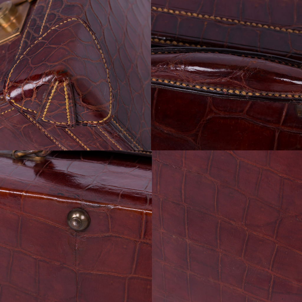 PUSHKIN ANTIQUES - GENUINE MOYNAT CROCODILE CASE WITH FITTED INTERIOR FOR MEN'S TOILETRIES c.1900 - 16.jpg