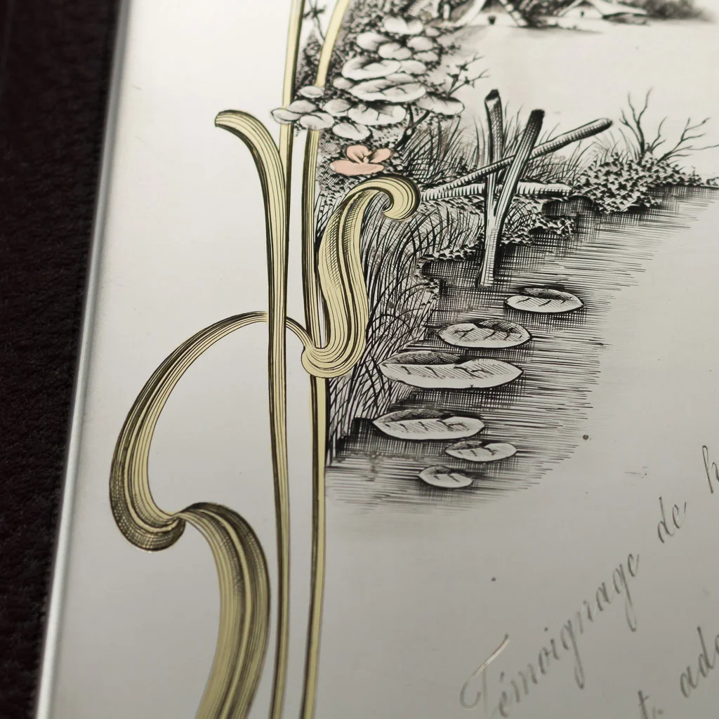 PUSHKIN ANTIQUES - ANTIQUE 20thC RUSSIAN ART NOUVEAU SOLID SILVER & LEATHER DOCUMENT FOLDER c.1900 - 11.jpg