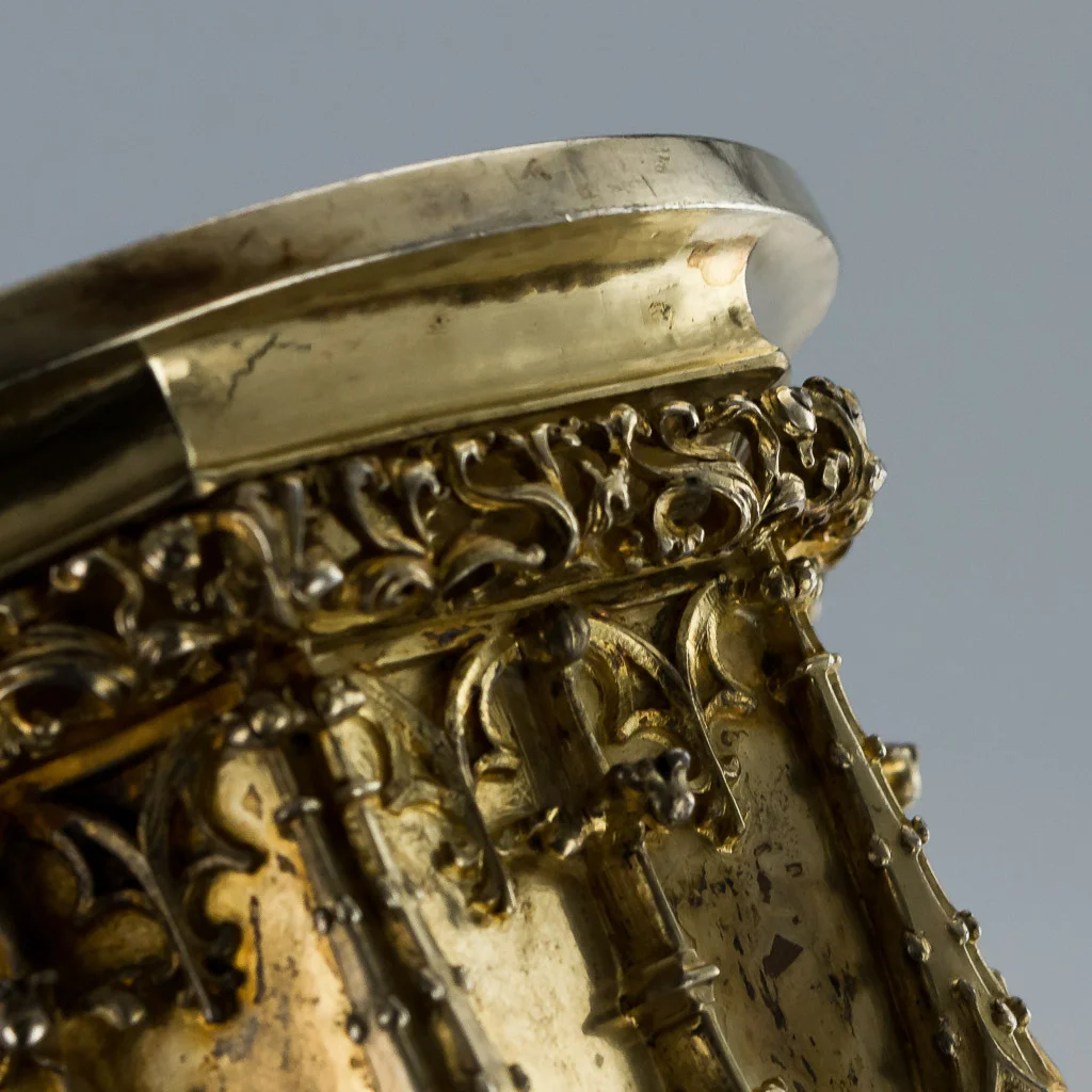 PUSHKIN ANTIQUES - ANTIQUE 20THC SWISS SOLID SILVER-GILT LARGE STEEPLE CUPS, ULRICH SAUTER C.1910 -11.jpg