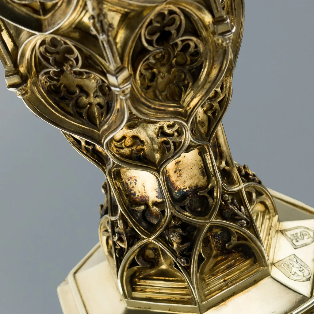 PUSHKIN ANTIQUES - ANTIQUE 20THC SWISS SOLID SILVER-GILT LARGE STEEPLE CUPS, ULRICH SAUTER C.1910 -16.jpg