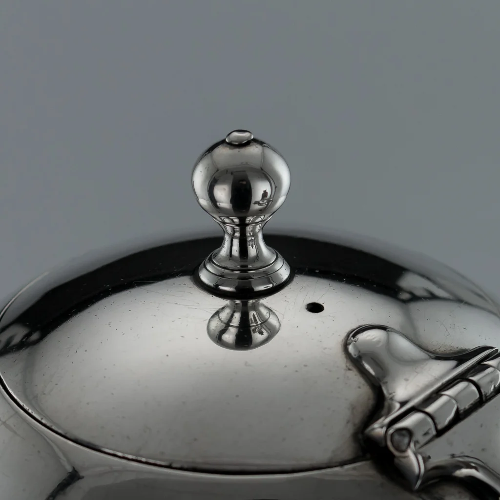 PUSHKIN ANTIQUES - ANTIQUE 18thC GEORGE I SCOTTISH SOLID SILVER BULLET TEA POT c.1725 -09.jpg
