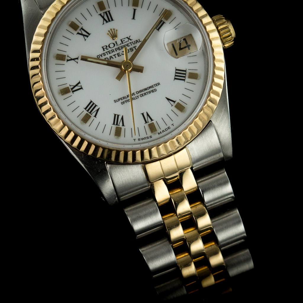 GENUINE ROLEX GOLD & STAINLESS STEEL OYSTER PERPETUAL DATEJUST WATCH ...