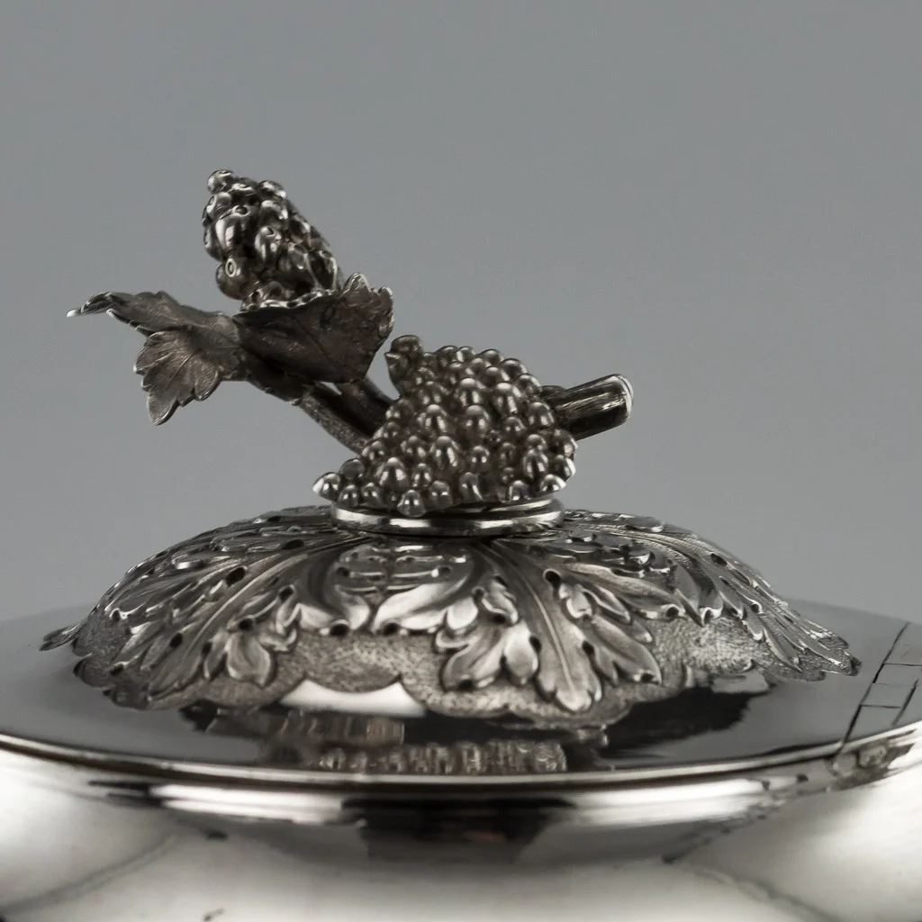 PUSHKIN ANTIQUES - ANTIQUE 19thC GEORGIAN SOLID SILVER WARWICK TEA & COFFEE SET, HENNELL III c.1818 - 07.jpg