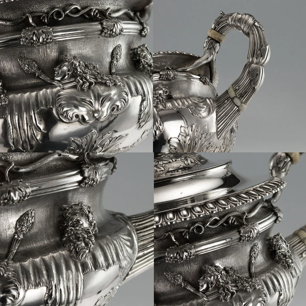 PUSHKIN ANTIQUES - ANTIQUE 19thC GEORGIAN SOLID SILVER WARWICK TEA & COFFEE SET, HENNELL III c.1818 - 09.jpg