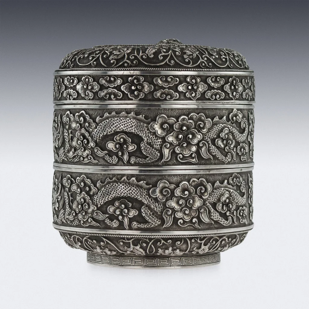 Pushkin Antiques - ANTIQUE 19thC RARE CHINESE SOLID SILVER DOUBLE BOX, H.T, HANOI c.1890 - 03.jpg