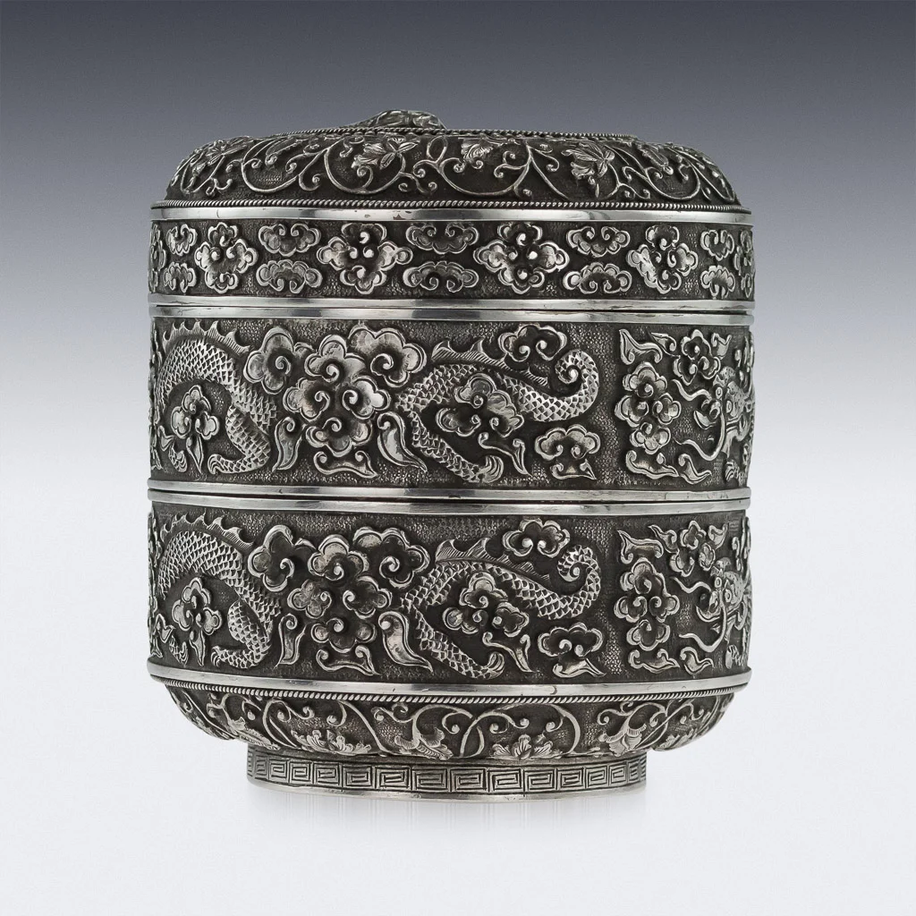 Pushkin Antiques - ANTIQUE 19thC RARE CHINESE SOLID SILVER DOUBLE BOX, H.T, HANOI c.1890 - 05.jpg