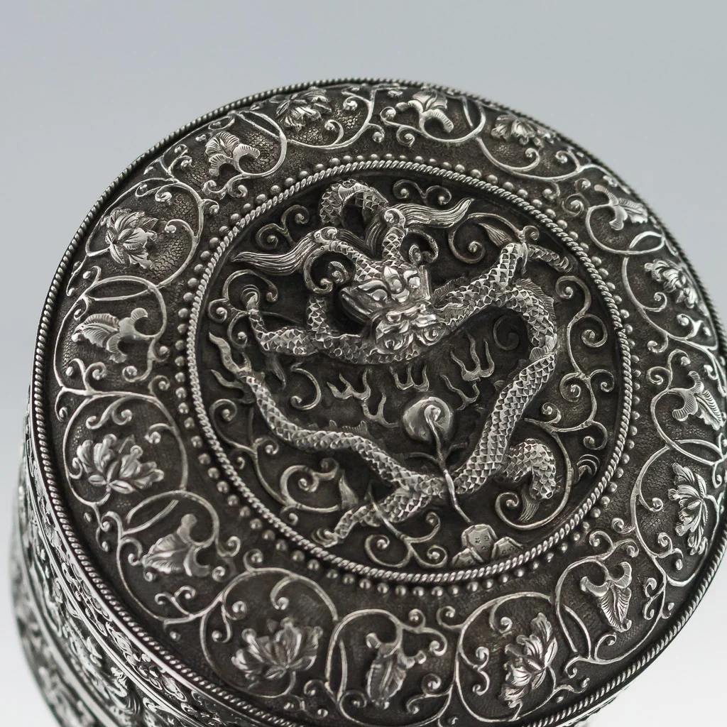 Pushkin Antiques - ANTIQUE 19thC RARE CHINESE SOLID SILVER DOUBLE BOX, H.T, HANOI c.1890 - 08.jpg