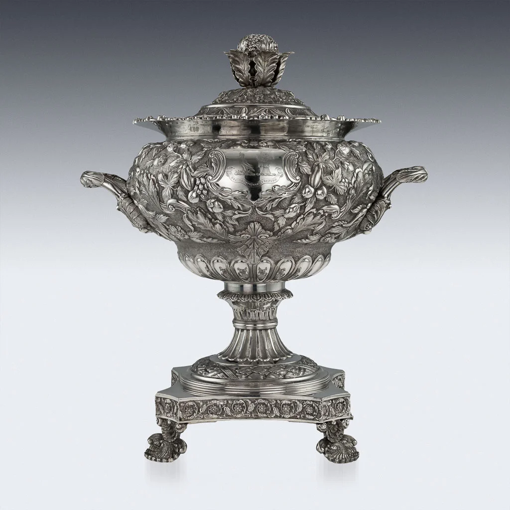 Pushkin Antiques - ANTIQUE 19TH CENTURY GEORGIAN EXCEPTIONALLY RARE SOLID SILVER HOT WATER URN : SAMOVAR, HENNELL c.1821 - 03.jpg