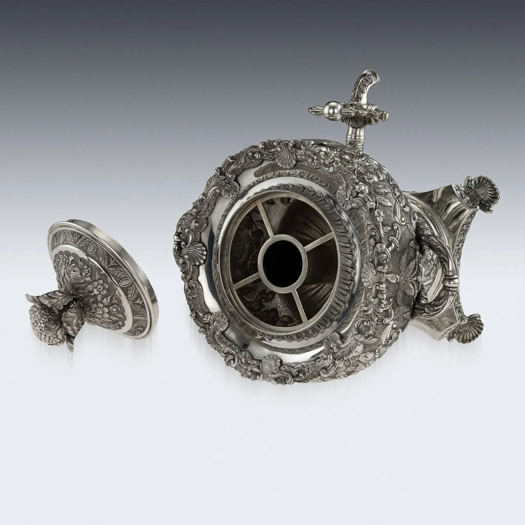 Pushkin Antiques - ANTIQUE 19TH CENTURY GEORGIAN EXCEPTIONALLY RARE SOLID SILVER HOT WATER URN : SAMOVAR, HENNELL c.1821 - 06.jpg