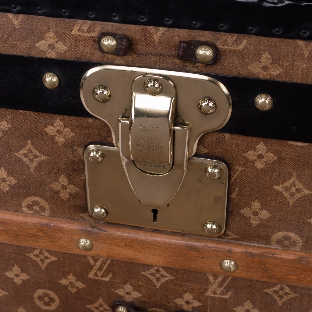 PUSHKIN ANTIQUES - ANTIQUE 20thC LOUIS VUITTON WOVEN CANVAS STEAMER TRUNK c.1900 - 11.jpg