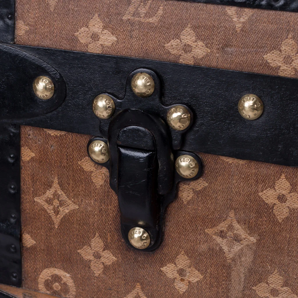 PUSHKIN ANTIQUES - ANTIQUE 20thC LOUIS VUITTON WOVEN CANVAS STEAMER TRUNK c.1900 - 16.jpg