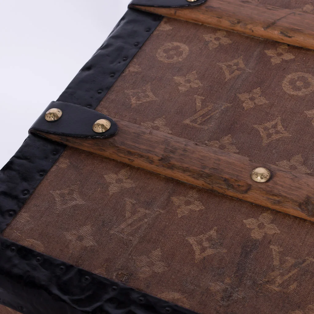 PUSHKIN ANTIQUES - ANTIQUE 20thC LOUIS VUITTON WOVEN CANVAS STEAMER TRUNK c.1900 - 19.jpg