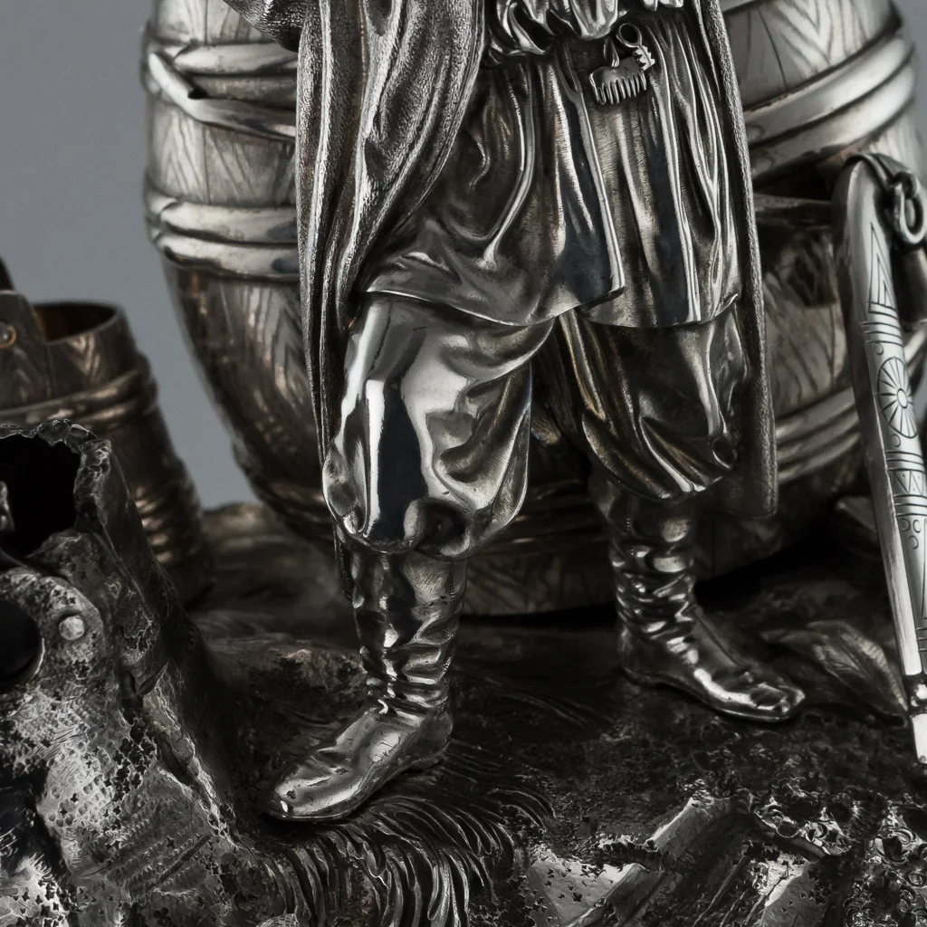 PUSHKIN ANTIQUES - ANTIQUE 19thC RUSSIAN SAZIKOV SOLID SILVER ROYAL CIGAR GARNITURE c.1870 - 09.jpg