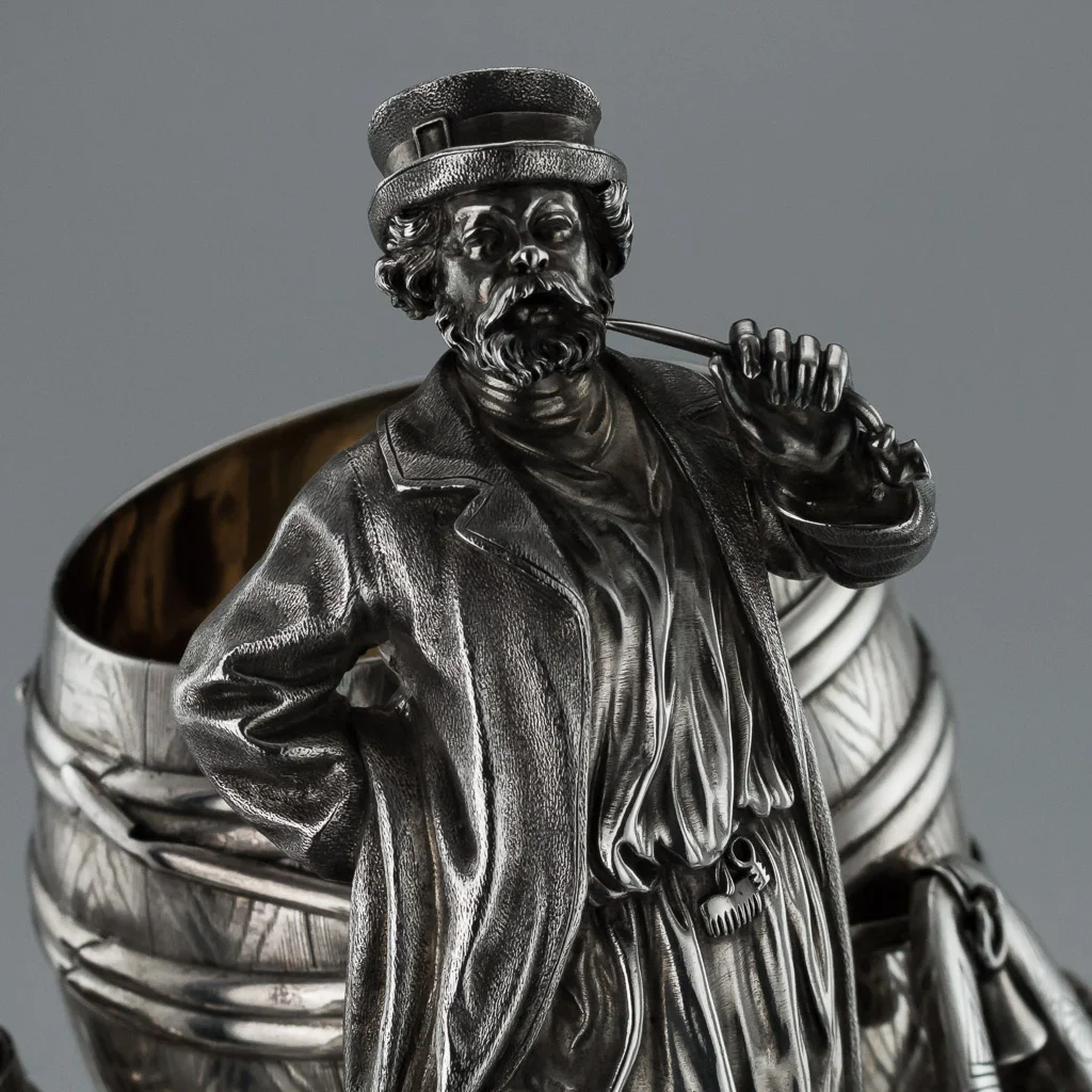 PUSHKIN ANTIQUES - ANTIQUE 19thC RUSSIAN SAZIKOV SOLID SILVER ROYAL CIGAR GARNITURE c.1870 - 10.jpg