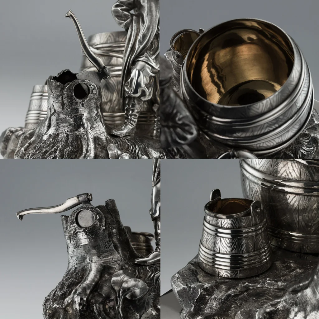 PUSHKIN ANTIQUES - ANTIQUE 19thC RUSSIAN SAZIKOV SOLID SILVER ROYAL CIGAR GARNITURE c.1870 - 14.jpg