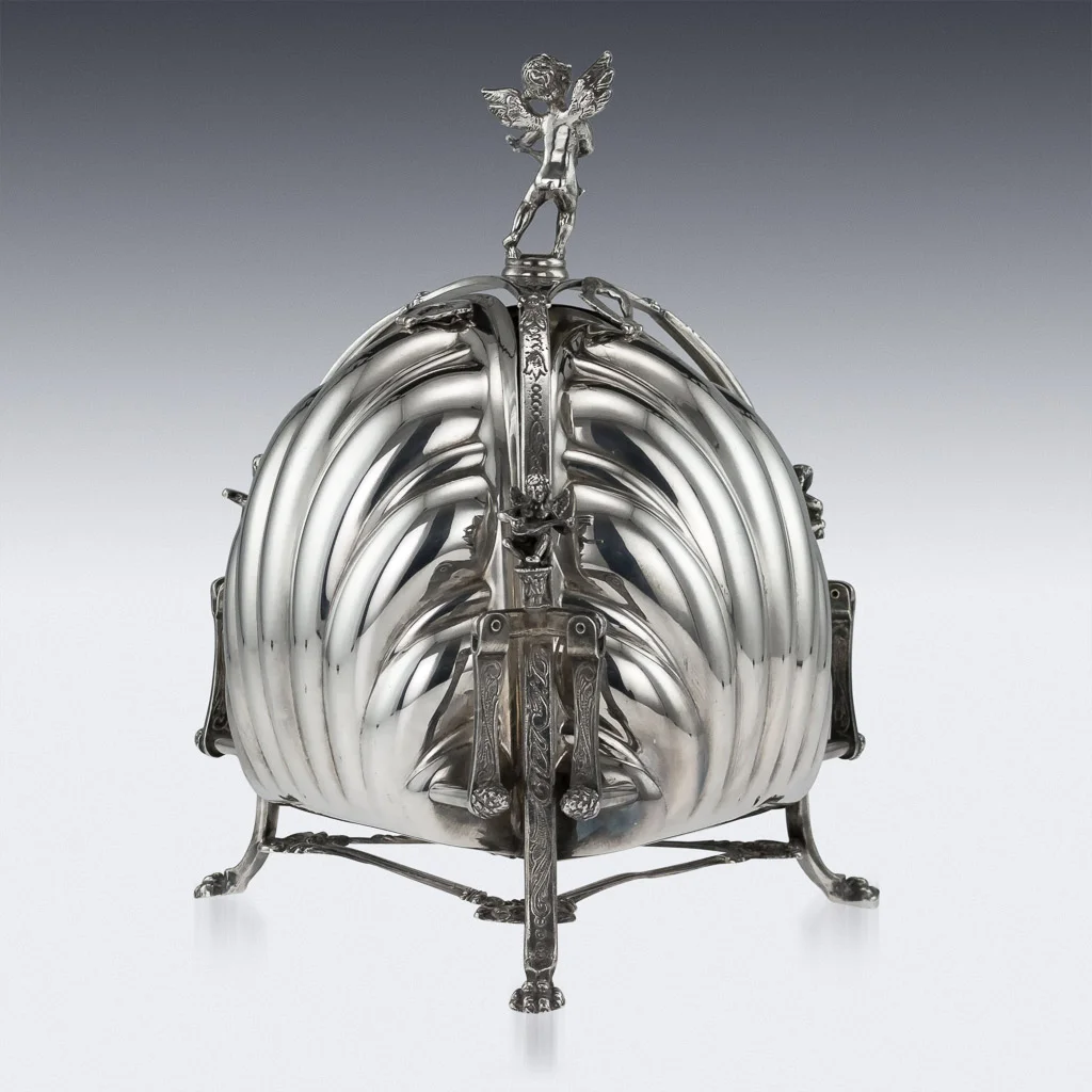 PUSHKIN ANTIQUES 2 - STUNNING 20thC ITALIAN SOLID SILVER 925 BISCUIT BOX, CASSETTI c.1970 - 03.jpg