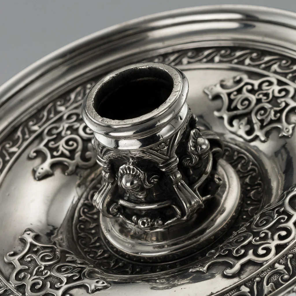 PUSHKIN ANTIQUES 2 - ANTIQUE 19thC RARE VICTORIAN SOLID SILVER CHAMBERSTICK, EDWARD FARRELL c.1846 - 16.jpg