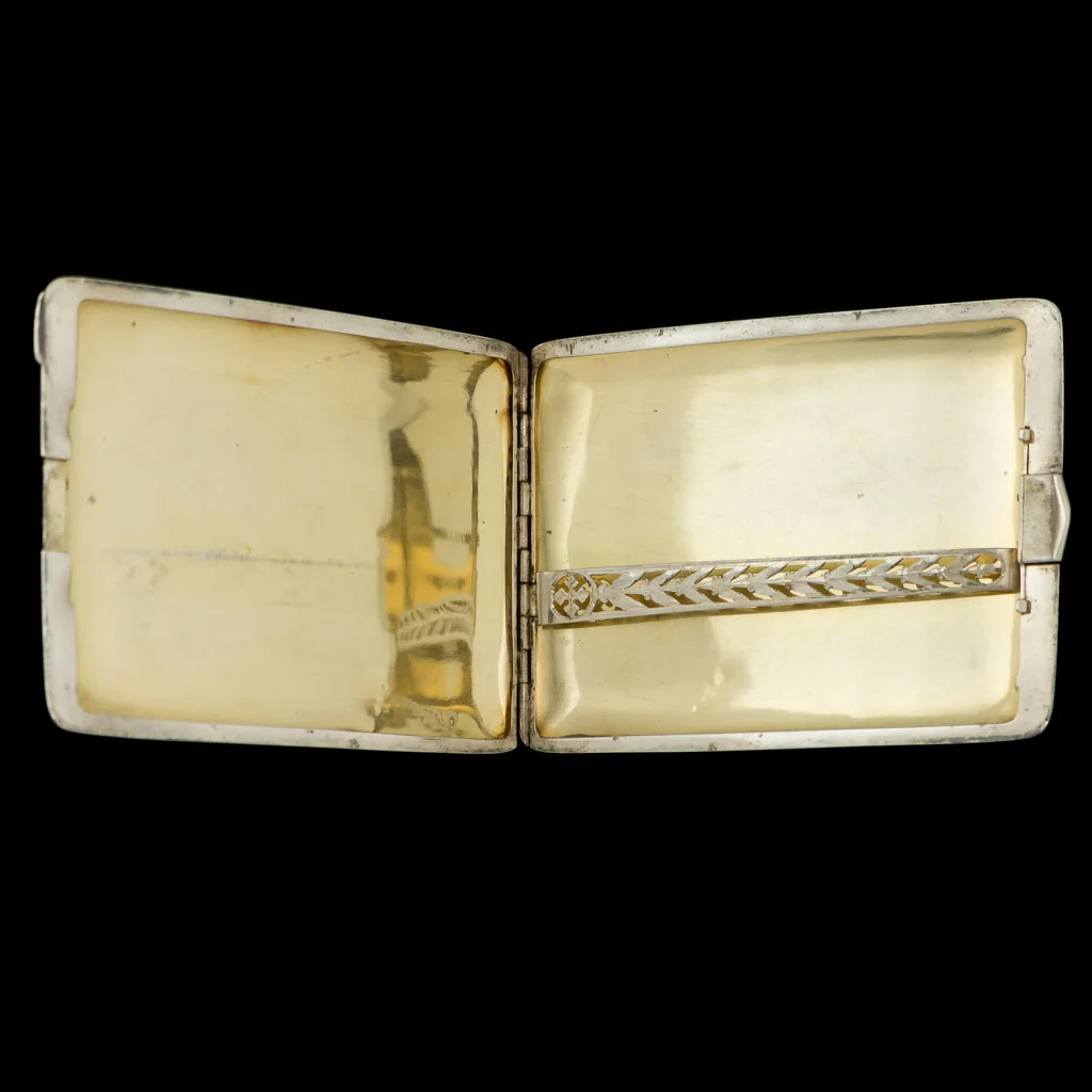 PUSHKIN ANTIQUES - ANTIQUE 20thC CARTIER ART DECO 14K GOLD & SOLID SILVER CIGARETTE CASE c.1920 - 04.jpg