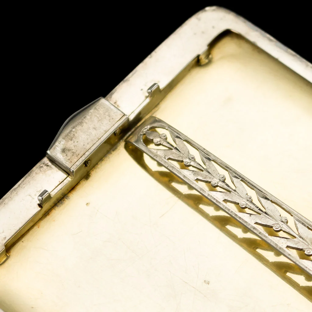 PUSHKIN ANTIQUES - ANTIQUE 20thC CARTIER ART DECO 14K GOLD & SOLID SILVER CIGARETTE CASE c.1920 - 17.jpg