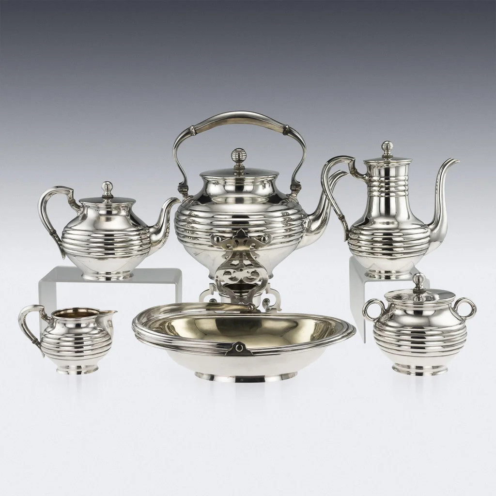 PUSHKIN ANTIQUES - ANTIQUE 19thC IMPERIAL RUSSIAN SOLID SILVER TEA SERVICE, SAZIKOV c.1866 - 04.jpg