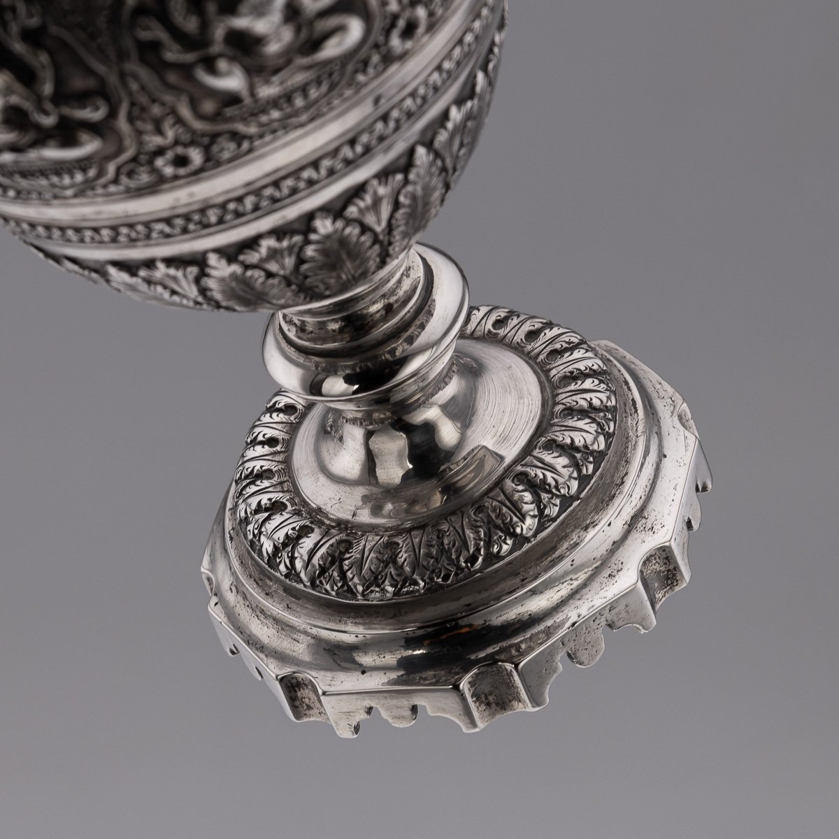 PUSHKINS.COM - A00010 - ANTIQUE 19thC INDIAN SOLID SILVER WATER EWER, MADRAS c.1890 - 25.jpg
