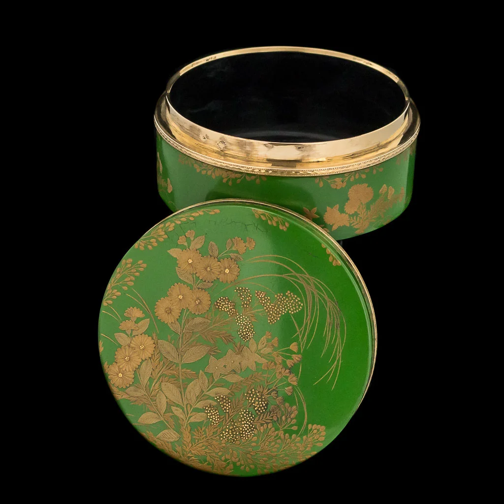 PUSHKIN ANTIQUES LONDON - ANTIQUE 18THC FRENCH 18K GOLD-MOUNTED & JAPANESE LACQUER SNUFF BOX C.1780 - 09.jpg