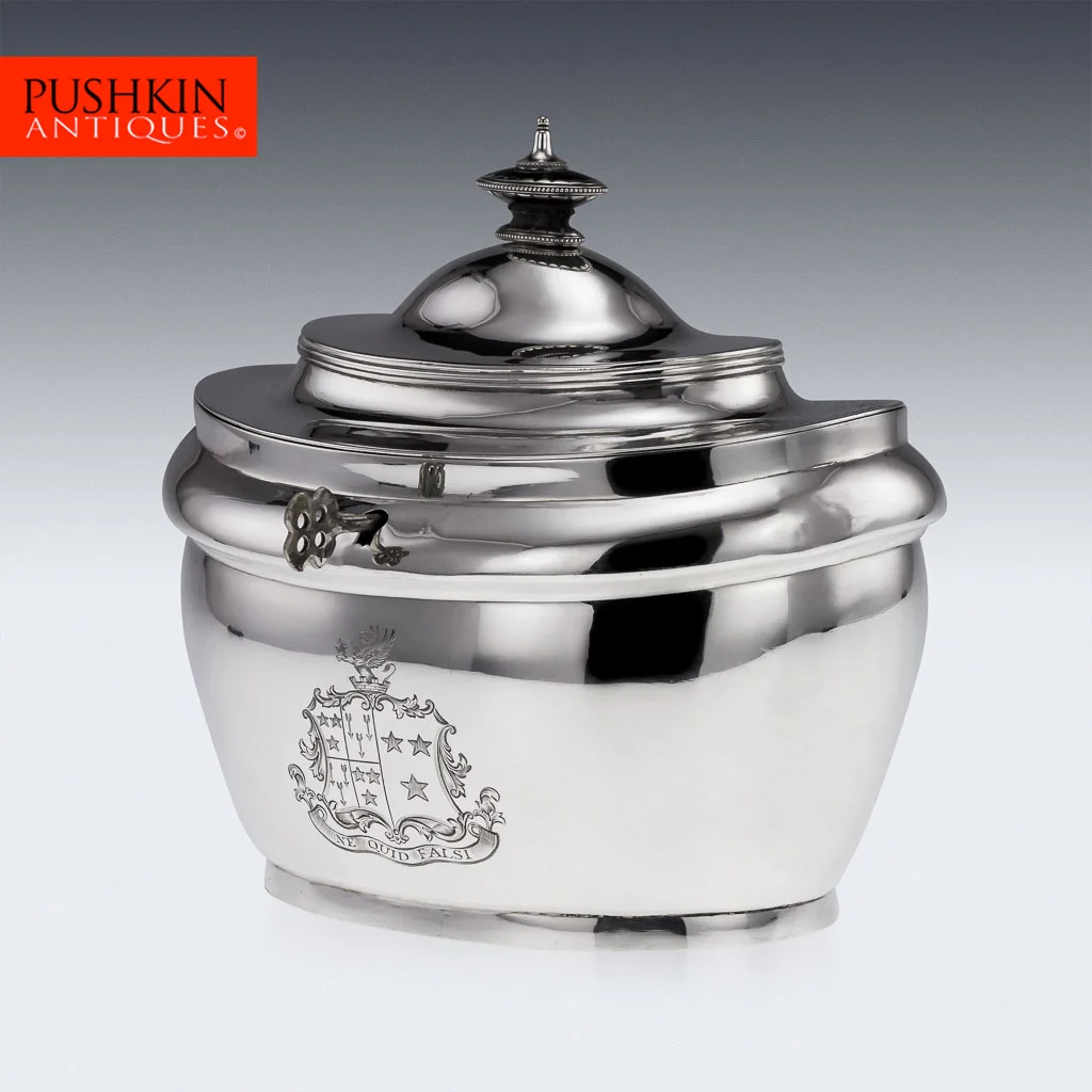 ANTIQUE 19thC RARE GEORGIAN SOLID SILVER LARGE TEA CADDY, LONDON c.1802.jpg