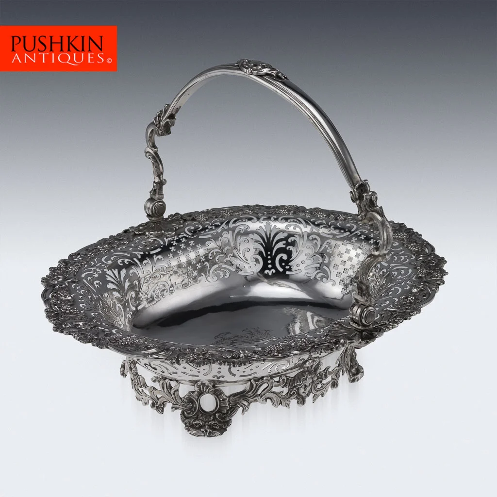 ANTIQUE 18thC GEORGIAN SOLID SILVER LARGE BASKET, HERBERT & CO c.1752.jpg