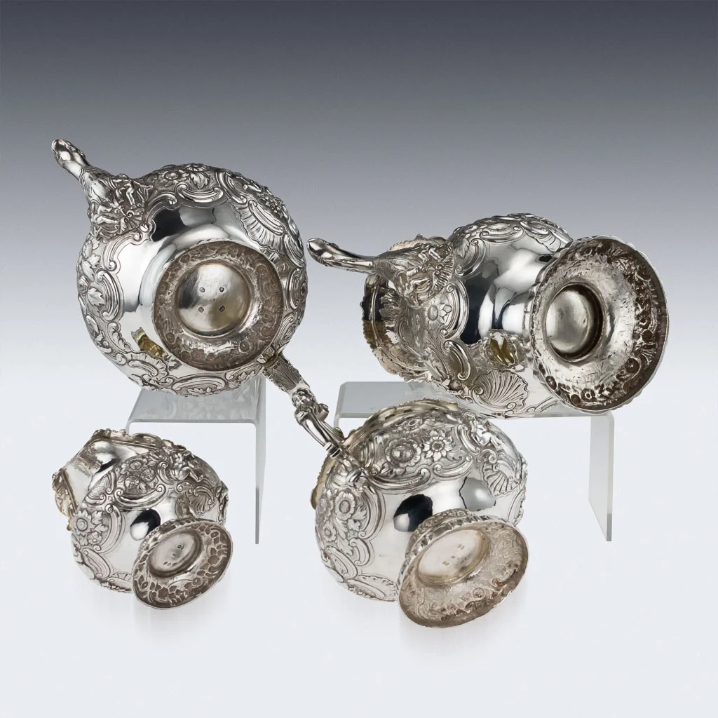 PUSHKIN ANTIQUES LONDON - ANTIQUE 19thC GEORGIAN SOLID SILVER TEA SET & COFFEE SET, JOSEPH ANGELL c.1822 - 05.jpg
