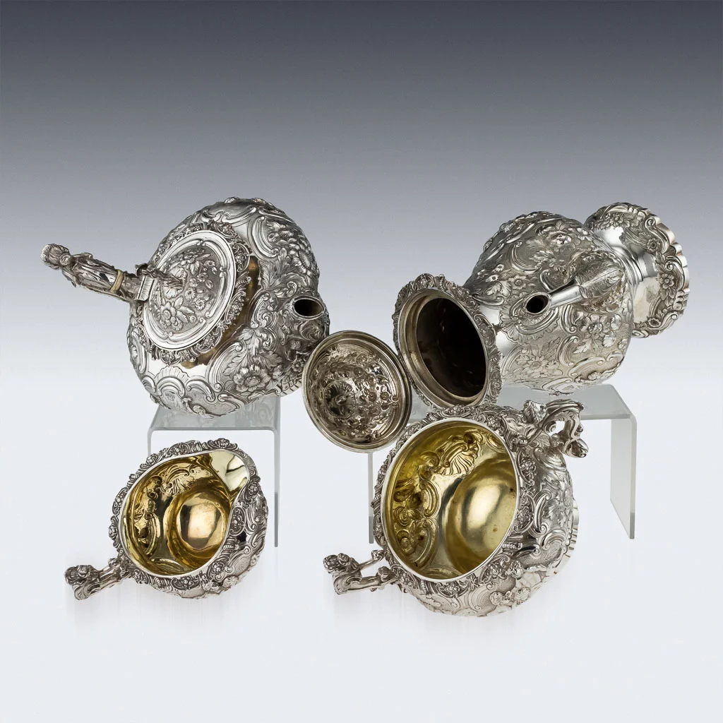 PUSHKIN ANTIQUES LONDON - ANTIQUE 19thC GEORGIAN SOLID SILVER TEA SET & COFFEE SET, JOSEPH ANGELL c.1822 - 06.jpg