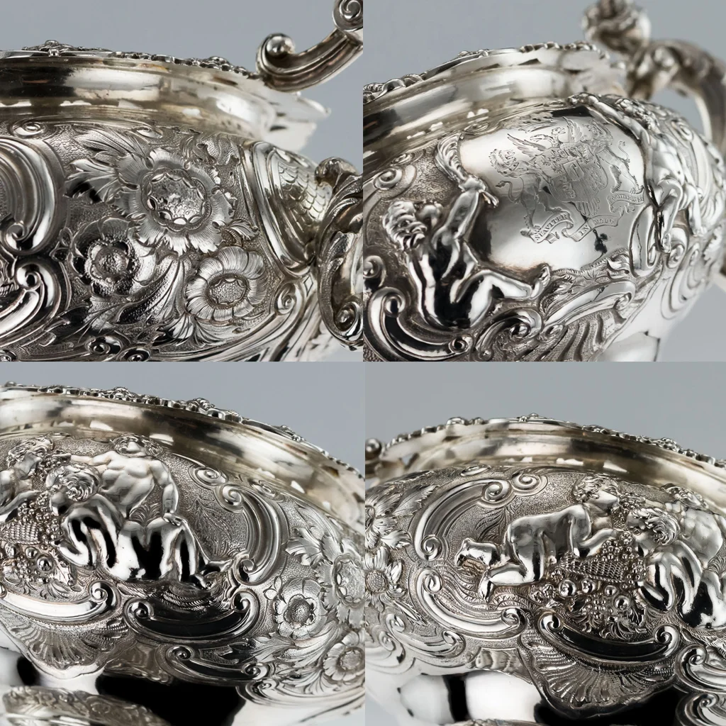 PUSHKIN ANTIQUES LONDON - ANTIQUE 19thC GEORGIAN SOLID SILVER TEA SET & COFFEE SET, JOSEPH ANGELL c.1822 - 18.jpg