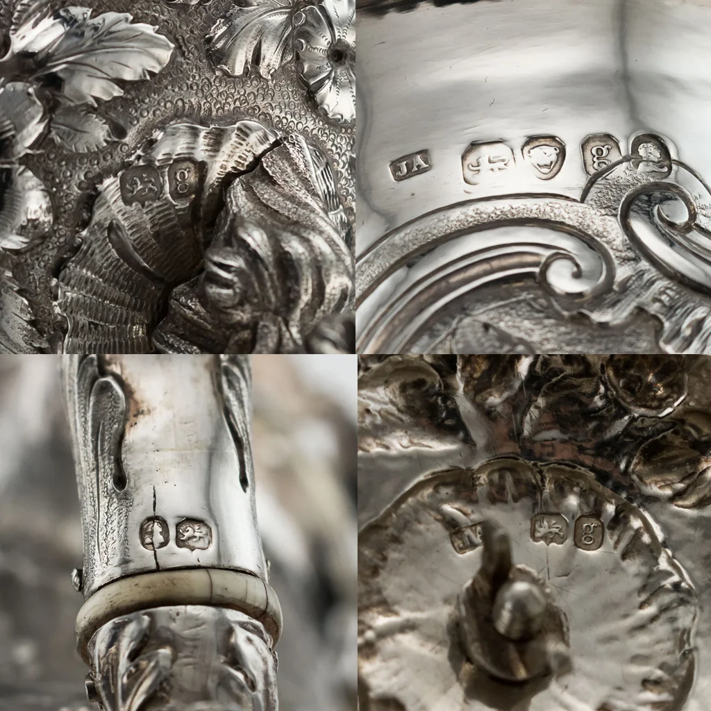 PUSHKIN ANTIQUES LONDON - ANTIQUE 19thC GEORGIAN SOLID SILVER TEA SET & COFFEE SET, JOSEPH ANGELL c.1822 - 23.jpg