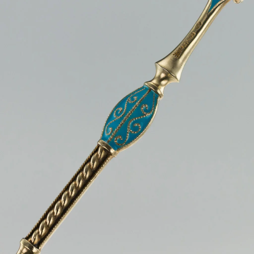 PUSHKIN ANTIQUES LONDON - ANTIQUE 19thC NORWEGIAN SOLID SILVER & ENAMEL TEA CUTLERY SET, ANDERSEN c.1890 - 07.jpg