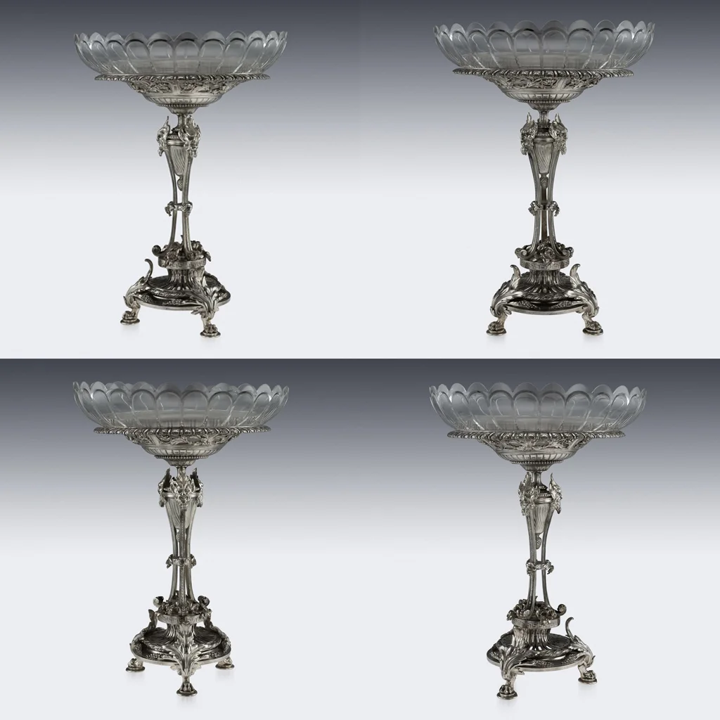 PUSHKIN ANTIQUES LONDON - ANTIQUE 19thC FRENCH CHRISTOFLE SILVER PLATED PAIR OF COMPORTS, PARIS c.1880 - 02.jpg