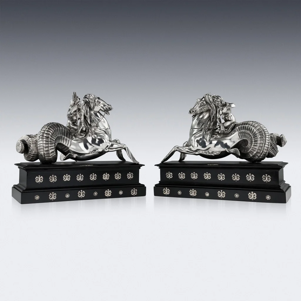 PUSHKIN ANTIQUES LONDON - ANTIQUE 19thC ITALIAN SOLID SILVER STATUES OF POSEIDON & AMPHITRITE, ROME c.1800 - 02.jpg