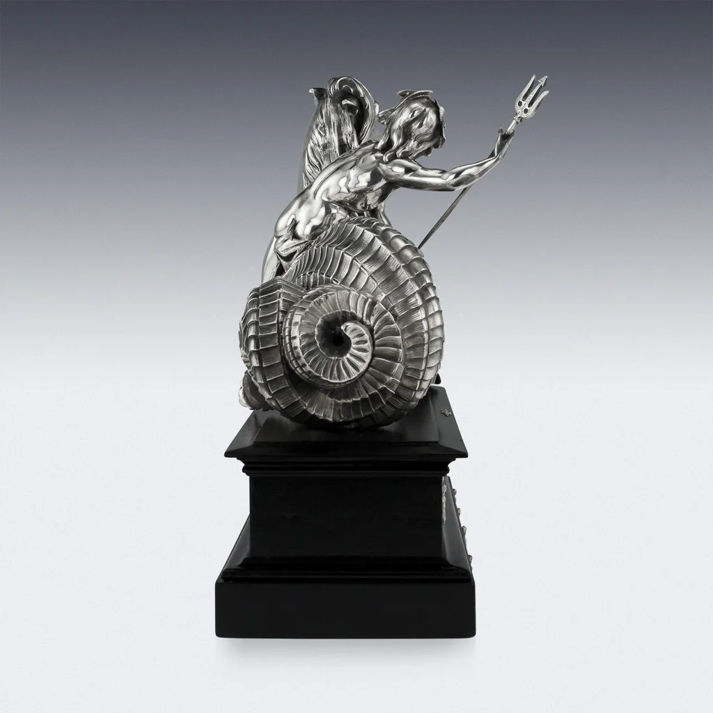 PUSHKIN ANTIQUES LONDON - ANTIQUE 19thC ITALIAN SOLID SILVER STATUES OF POSEIDON & AMPHITRITE, ROME c.1800 - 10.jpg