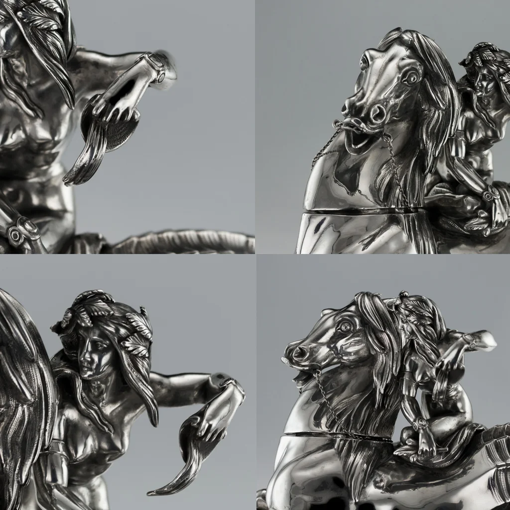 PUSHKIN ANTIQUES LONDON - ANTIQUE 19thC ITALIAN SOLID SILVER STATUES OF POSEIDON & AMPHITRITE, ROME c.1800 - 13.jpg