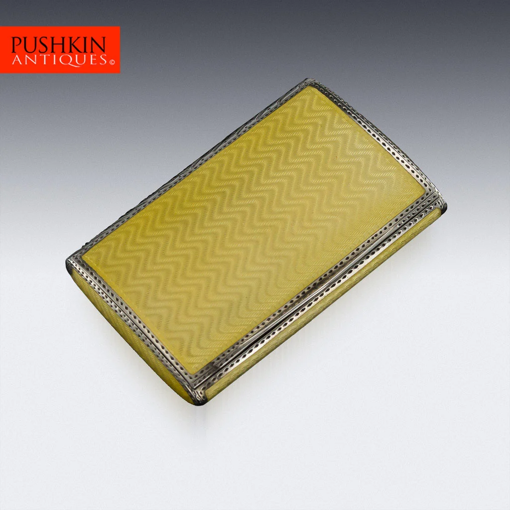 ANTIQUE 20thC ART DECO SOLID SILVER & GUILLOCHE ENAMEL CIGARETTE CASE c.1903.jpg