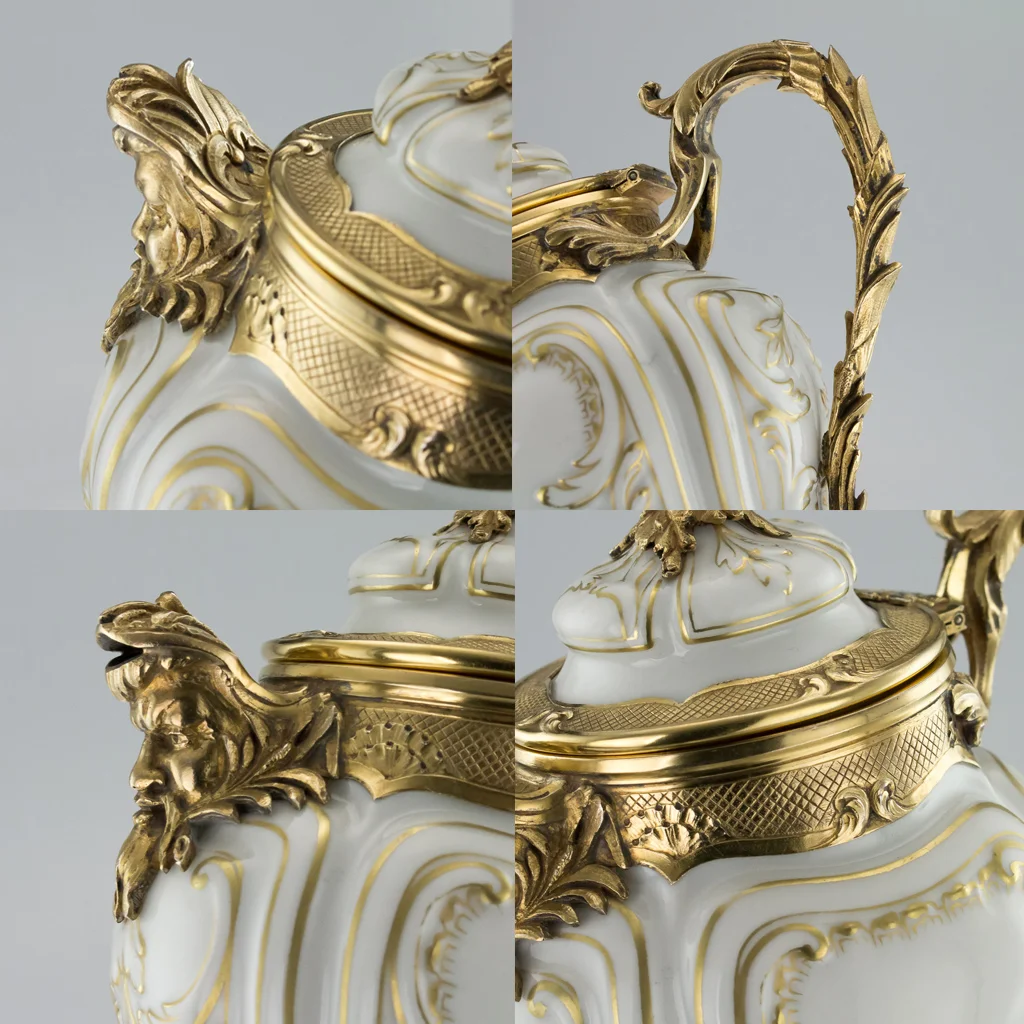 ANTIQUE 19thC FRENCH SOLID SILVER-GILT PORCELAIN TEA SET, CANAUX & CIE c.1900 - 08.jpg