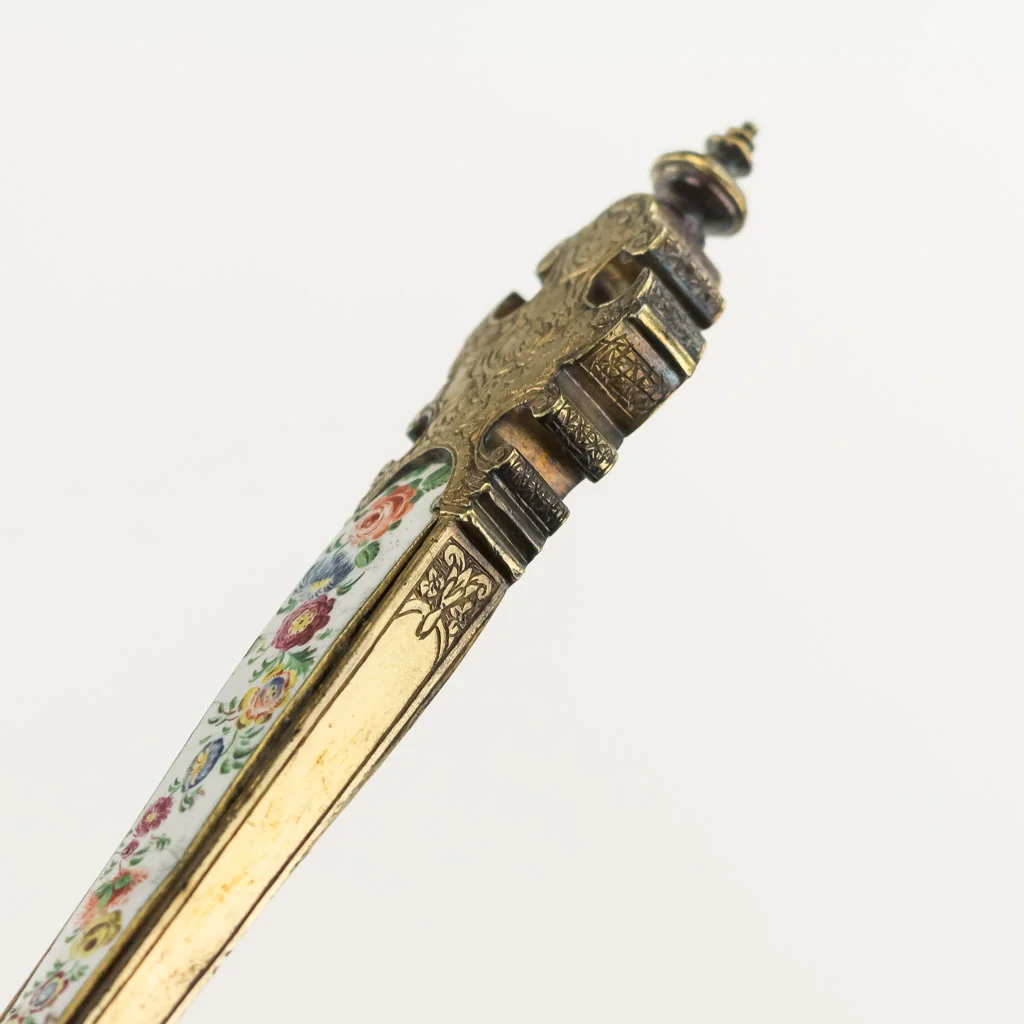 ANTIQUE 19thC GERMAN SOLID SILVER-GILT & ENAMEL TRAVELING CUTLERY SET c.1860 - 06.jpg