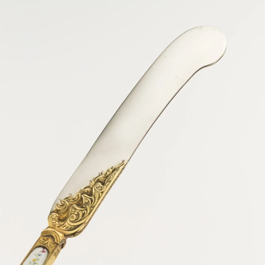ANTIQUE 19thC GERMAN SOLID SILVER-GILT & ENAMEL TRAVELING CUTLERY SET c.1860 - 07.jpg