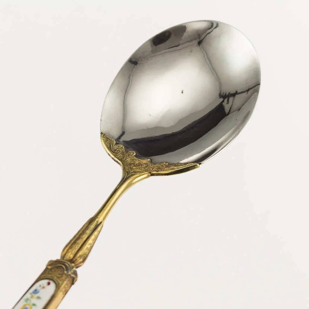 ANTIQUE 19thC GERMAN SOLID SILVER-GILT & ENAMEL TRAVELING CUTLERY SET c.1860 - 11.jpg