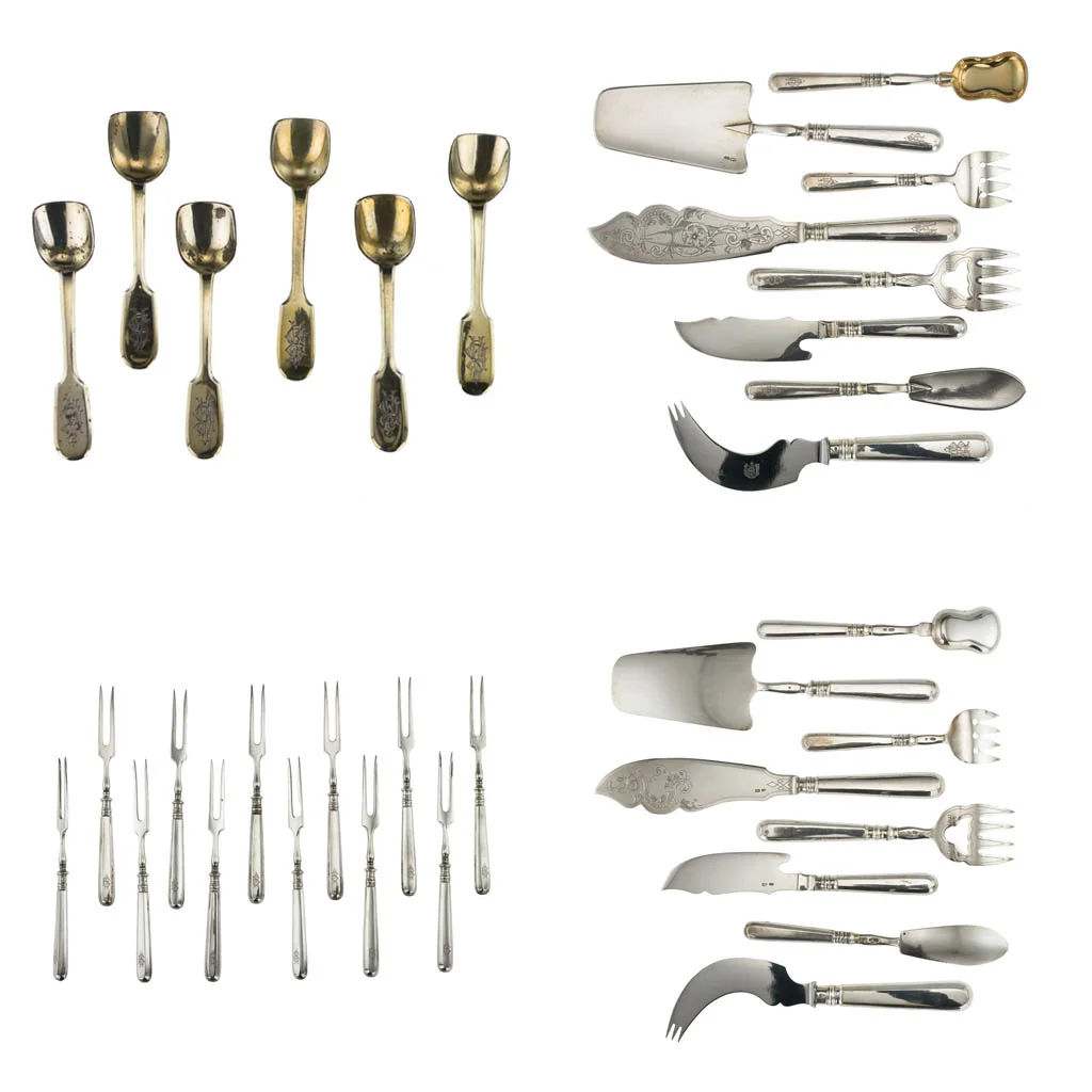 ANTIQUE 20thC IMPERIAL RUSSIAN SOLID SILVER CONDIMENT CUTLERY SET c.1900 - 04.jpg