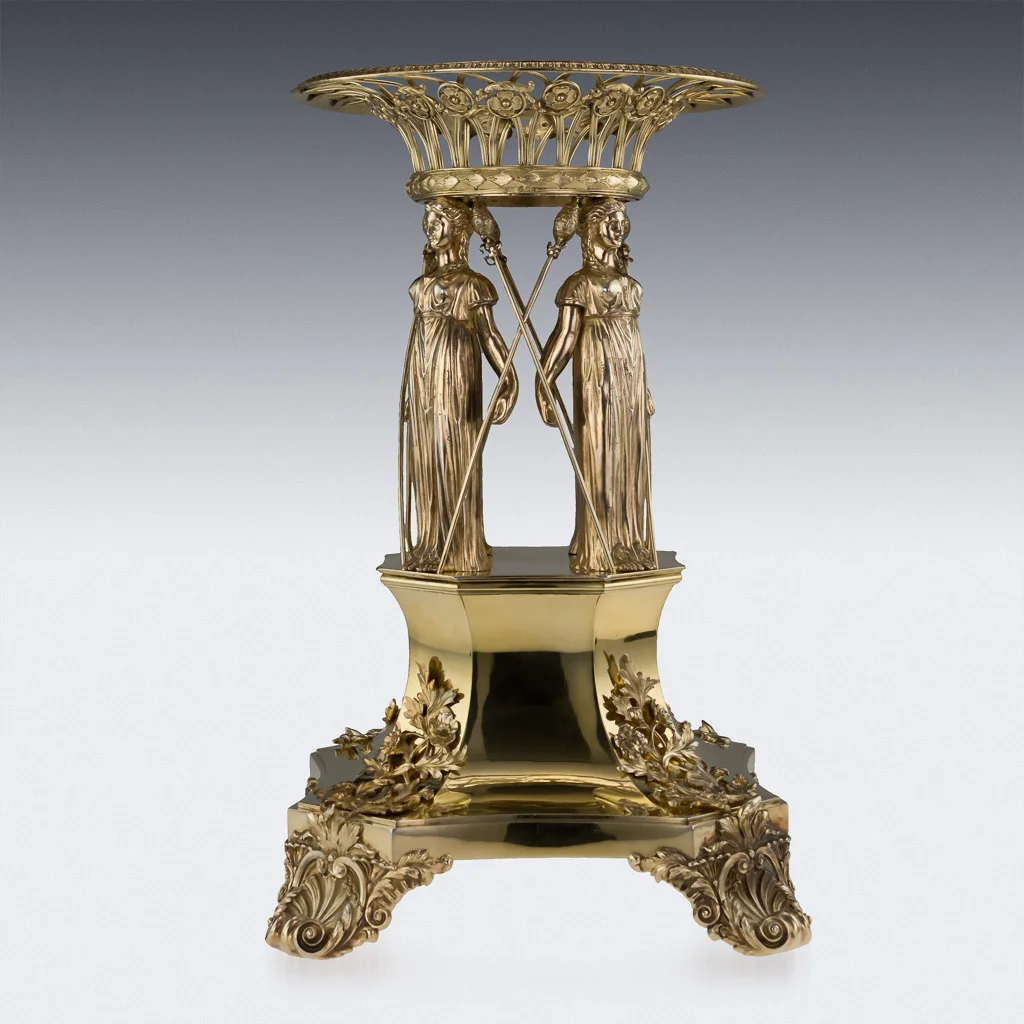 ANTIQUE 19thC GEORGIAN SOLID SILVER FIGURAL CENTREPIECE, PAUL STORR c.1813 -2.jpg