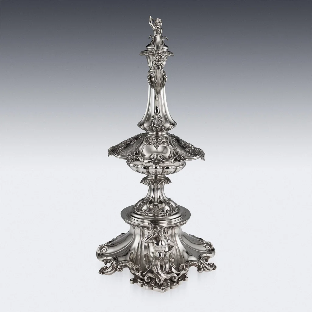 Pushkin Antiques - ANTIQUE 19thC VICTORIAN EXCEPTIONAL SOLID SILVER EWER & STAND, BARNARDS c.1861 - 02.jpg